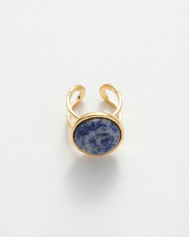 Gemerlap Sodalite Statement Ring | Gold