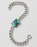 Abalone Shell Cuban Bracelet | Silver