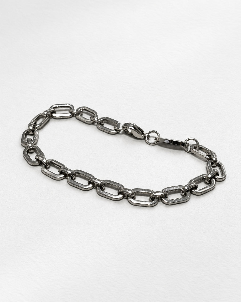 Geometric Oval Bracelet | Silver