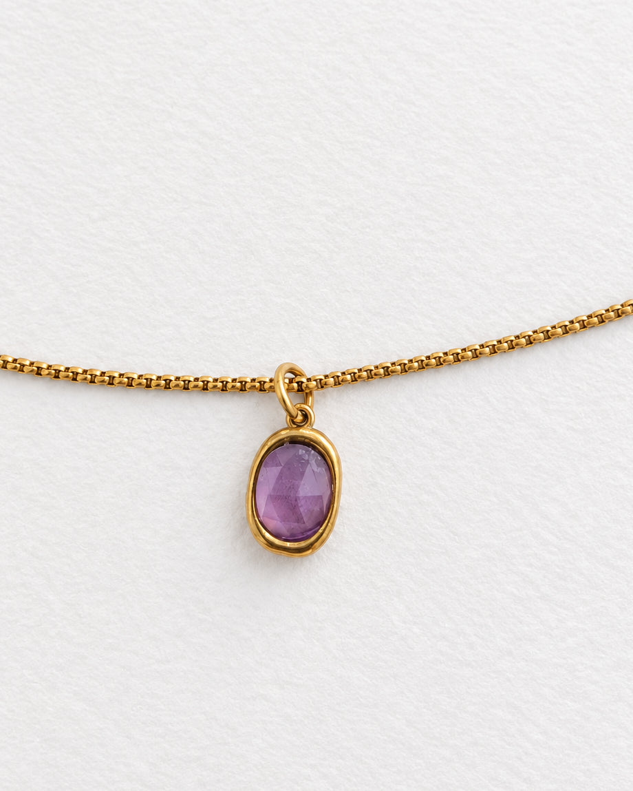 Pesona Oval Amethyst Necklace | Gold