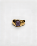 Rectangle Amethyst Signet Ring |Gold