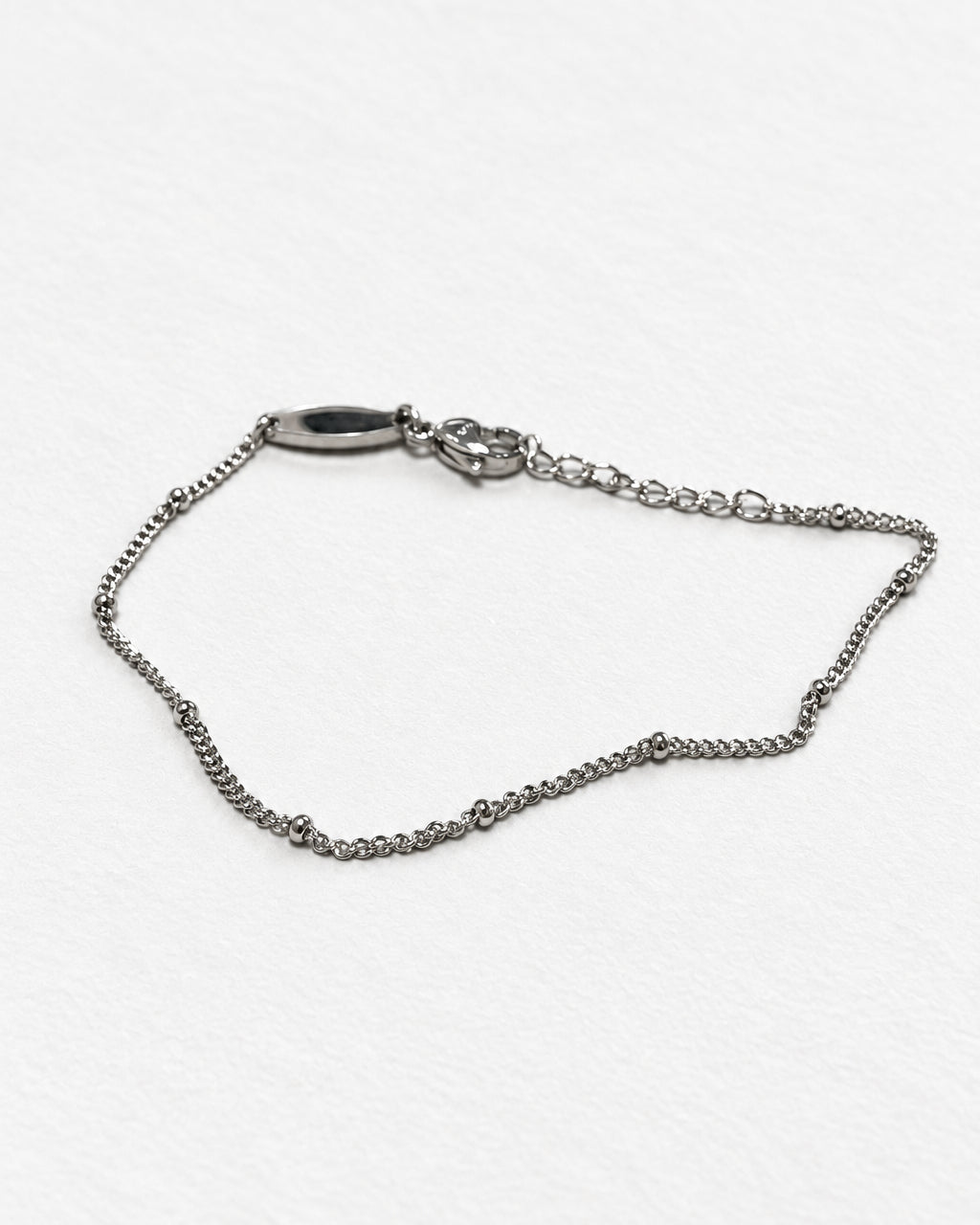Dainty Bead Chain Bracelet | Silver
