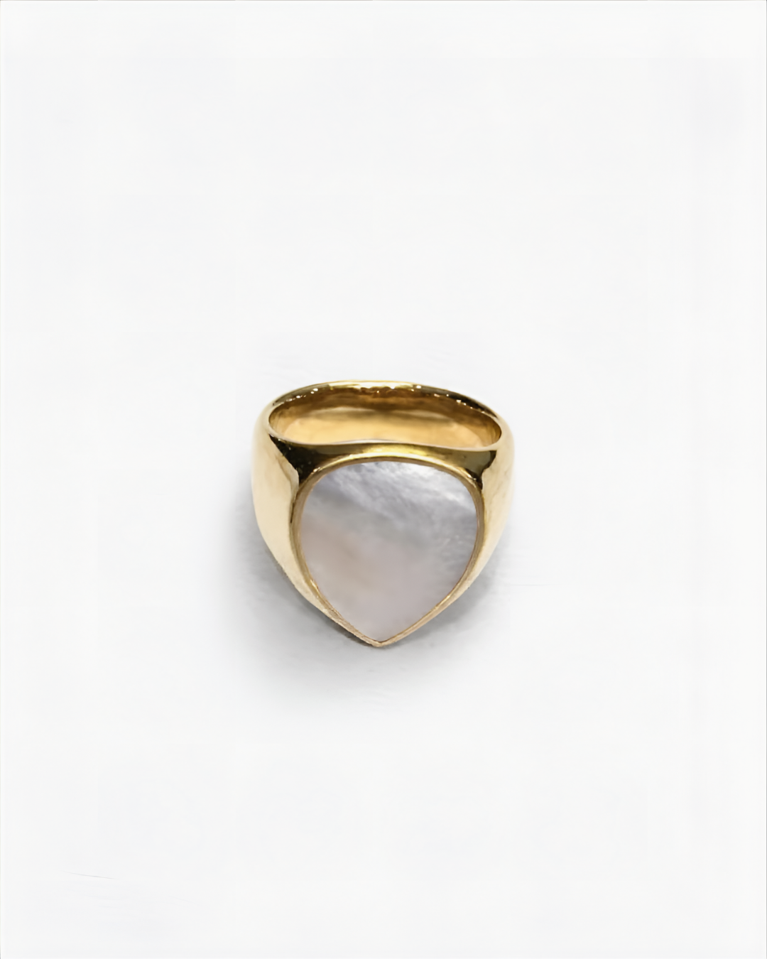 Mother of Pearl Teardrop Statement Ring | Gold