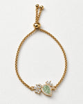Green Zircon Kerawang Teardrop Slide Bracelet | Gold