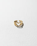 Dainty Heart Adjustable Ring | Gold