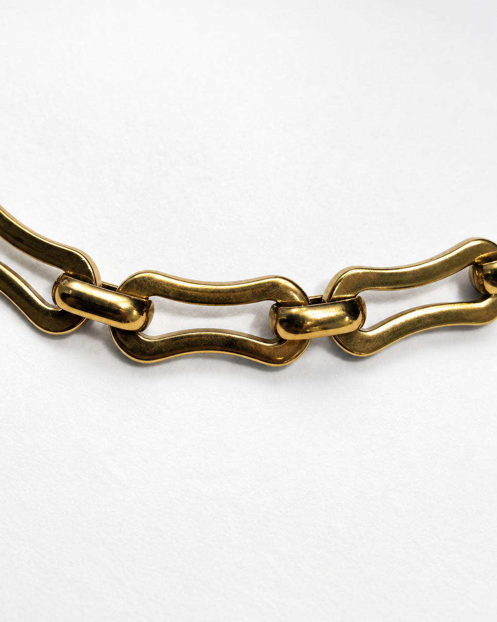 Plain Bone Link Bracelet | Gold