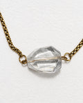 Clear Quartz Faceted Slide Bracelet | Gold