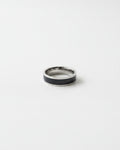 Black Enamel Single Ring | Silver