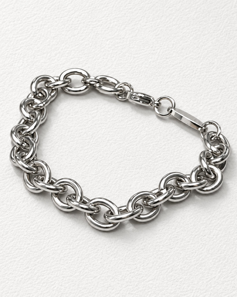 Thick O Chain Bracelet | Silver