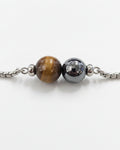 Tiger Eye with Hematite Slide Bracelet | Silver