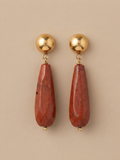 Red Jasper Teardrop Earring | Gold