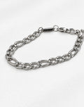 Plain Figaro Chain Bracelet | Silver