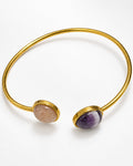 Pesona Cuff Bangle with Amethyst and Sunstone | Gold