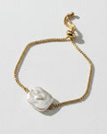 Rectangle Freshwater Pearl Slide Bracelet | Gold