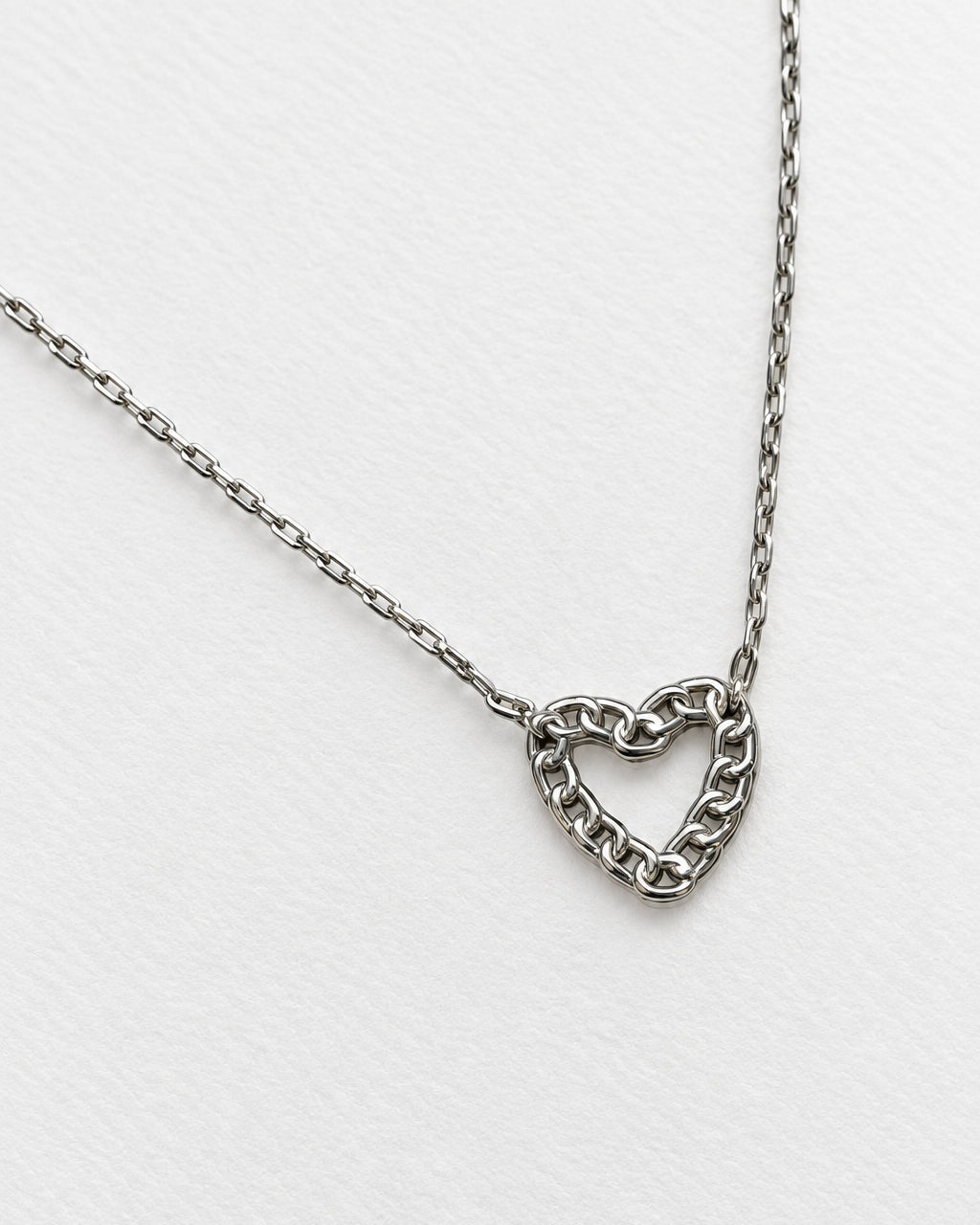 Linked Heart Necklace | Silver