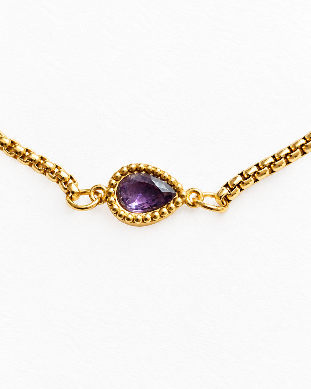 Dainty Zircon Purple Slide Bracelet | Gold