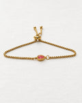 Dainty Zircon Dark Pink Slide Bracelet | Gold